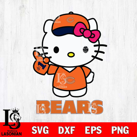 Chicago Bears Hello Kitty Best Fan Svg Eps Dxf Png File, Digital Download, Instant Download