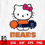 Chicago Bears Hello Kitty Cheerleader 2 Svg Eps Dxf Png File, Digital Download, Instant Download