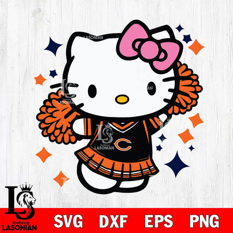 Chicago Bears Hello Kitty Cheerleader 4 Svg Eps Dxf Png File, Digital Download, Instant Download