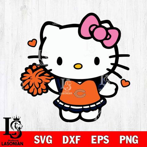 Chicago Bears Hello Kitty Cheerleader 6 Svg Eps Dxf Png File, Digital Download, Instant Download