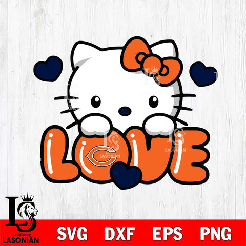 Chicago Bears Hello Kitty Love Svg Eps Dxf Png File, Digital Download, Instant Download