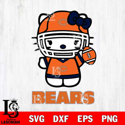 Chicago Bears Hello Kitty Nfl 1 Svg Eps Dxf Png File, Digital Download, Instant Download