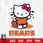 Chicago Bears Hello Kitty Nfl 3 Svg Eps Dxf Png File, Digital Download, Instant Download