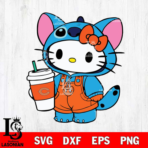 Chicago Bears Hello Kitty Stitch Football Svg Eps Dxf Png File, NFL svg, Digital Download, Instant Download