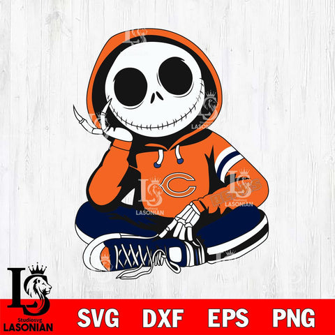 Chicago Bears Jack Skellington halloween Svg Eps Dxf Png File, Digital Download, Instant Download