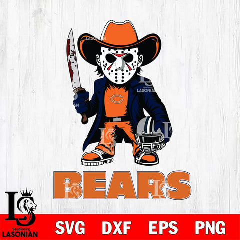 Chicago Bears Jason Voorhees 3 Svg Eps Dxf Png File, Digital Download