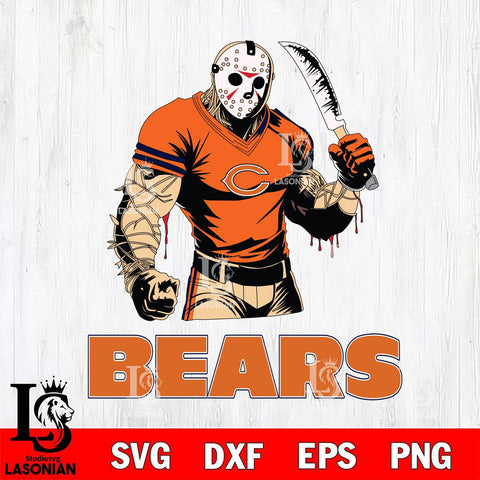 Chicago Bears Jason Voorhees Svg Eps Dxf Png File, Digital Download