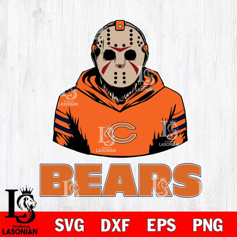 Chicago Bears Jason Voorhees 4 Svg Eps Dxf Png File, Digital Download