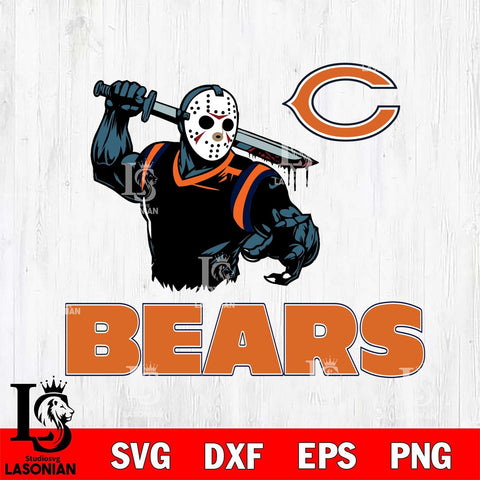 Chicago Bears Jason Voorhees 5 Svg Eps Dxf Png File, Digital Download