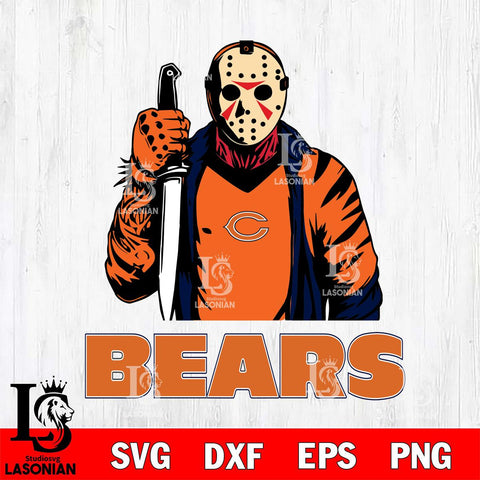 Chicago Bears Jason Voorhees 6 Svg Eps Dxf Png File, Digital Download