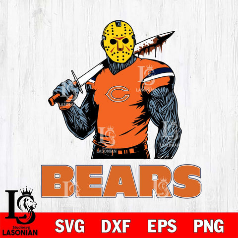 Chicago Bears Jason Voorhees 7 Svg Eps Dxf Png File, Digital Download