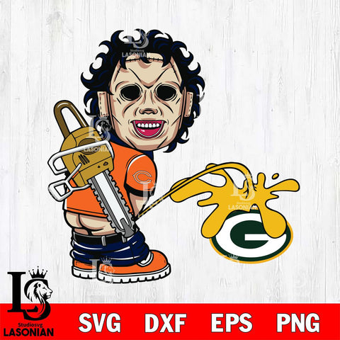 Chicago Bears Leatherface Piss On Green Bay Packers Svg Eps Dxf Png File, Digital Download, Instant Download