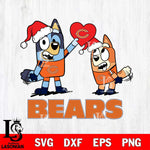 Chicago Bears Love Bluey Christmas Svg Eps Dxf Png File, Digital Download