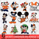 Chicago Bears MICKEY CHRISTMAS NFL Bundle 12 Svg Eps Dxf Png File, Digital Download, Instant Download