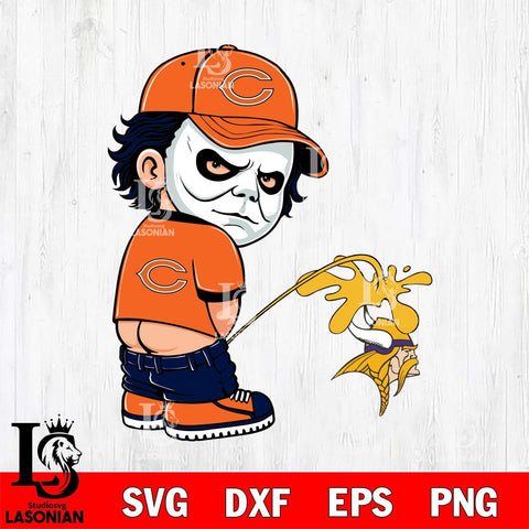 Chicago Bears Michael Myers Piss On Minnesota Vikings Svg Eps Dxf Png File, Digital Download, Instant Download