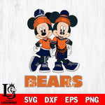 Chicago Bears Mickey And Minnie Mouse Football Svg Eps Dxf Png File, Bundle NFl svg , File Cut , Digital Download , Instant Download, Laser Cut Svg Files