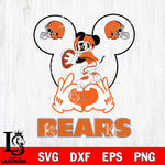 Chicago Bears Mickey Heart Rugby Svg Eps Dxf Png File, Digital Download ,Instant Download, Cricut File