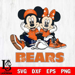 Chicago Bears Mickey Minnie Mouse Football Sit Svg Eps Dxf Png File, Bundle NFl svg , File Cut , Digital Download , Instant Download, Laser Cut Svg Files