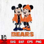 Chicago Bears Mickey Minnie Mouse Rugby Svg Eps Dxf Png File, Bundle NFl svg , File Cut , Digital Download , Instant Download, Laser Cut Svg Files