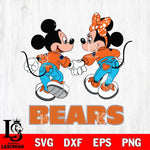 Chicago Bears Mickey Minnie Valentine Rugby Svg Eps Dxf Png File, Digital Download ,Instant Download, Cricut File