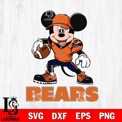 Chicago Bears Mikey Mouse Disney, Svg Eps Dxf Png File, Digital Download