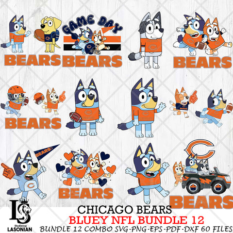 Chicago Bears NFL Bundle 12 Svg Eps Dxf Png File, Digital Download, Instant Download