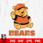 Chicago Bears Pooh Bear Disney, Svg Eps Dxf Png File, Digital Download