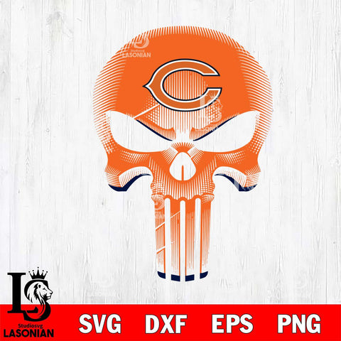 Chicago Bears Punisher Skull SVG