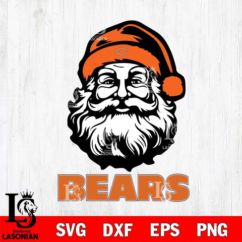 Chicago Bears Santa Claus Christmas Svg Eps Dxf Png File,NFL Svg Files,Digital Download,Sublimation,Instant Download