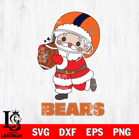 Chicago Bears Santa Claus Cute Svg Eps Dxf Png File,NFL Svg Files,Digital Download,Sublimation,Instant Download