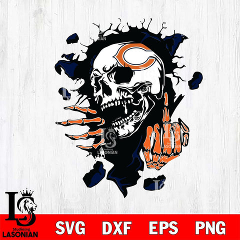 Chicago Bears Savage Skull SVG