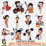 Chicago Bears Sexy Fan Girls Bundle 12 Svg Eps Dxf Png File, Digital Download, Instant Download