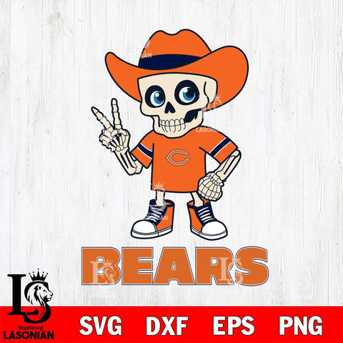 Chicago Bears Skeleton Football 2 Svg Eps Dxf Png File, Digital Download