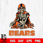 Chicago Bears Skeleton Football 3 Svg Eps Dxf Png File, Digital Download