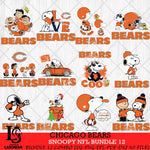 Chicago Bears Snoopy NFL Bundle 12 SVG Eps Dxf Png File, NFL svg, Digital Download, Instant Download