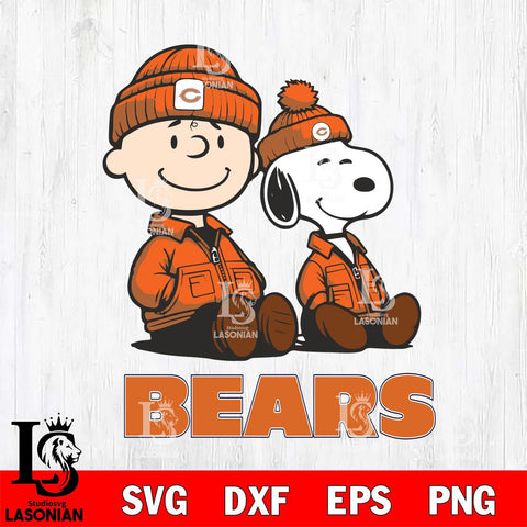 Chicago Bears Snoopy and Charlie Sport Svg Eps Dxf Png File, Cut file Digital Download ,Instant Download, Cricut File