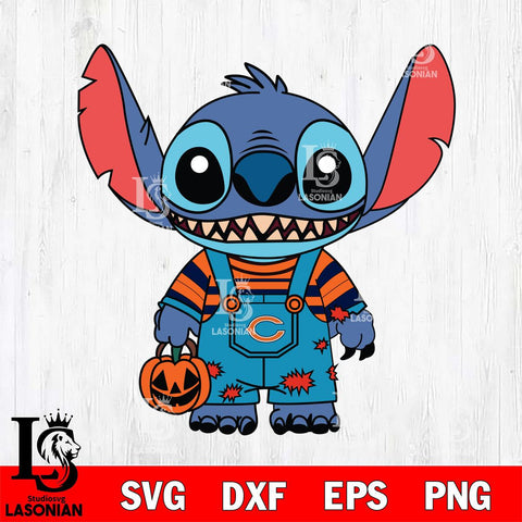 Chicago Bears Stitch Horror Football Halloween Svg Eps Dxf Png File, NFL svg, Digital Download, Instant Download