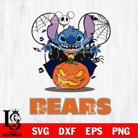 Chicago Bears Stitch Horror Halloween Svg Eps Dxf Png File, Digital Download, Instant Download