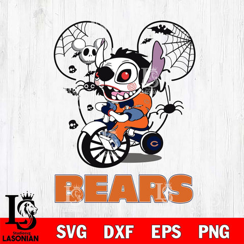 Chicago Bears Stitch Jigsaws Halloween Svg Eps Dxf Png File, Digital Download, Instant Download