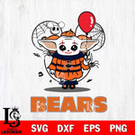 Chicago Bears Stitch Pennywise Halloween Svg Eps Dxf Png File, Digital Download, Instant Download