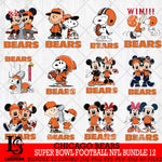 Chicago Bears Super Bowl NFL Bundle 12 Svg Eps Dxf Png File, NFL svg , Digital Download , Instant Download, Cricut File