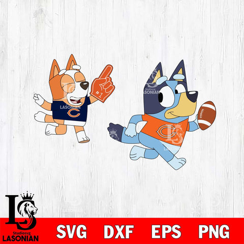 Chicago Bears bluey football 2 Svg Eps Dxf Png File, Digital Download, Instant Download