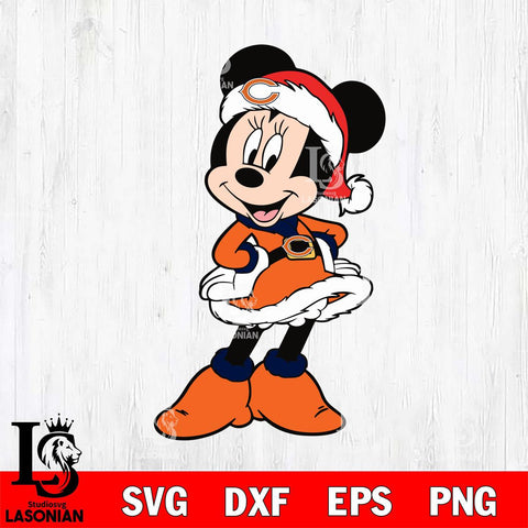 Chicago Bears mickey christmas 2 Svg Eps Dxf Png File, Digital Download, Instant Download