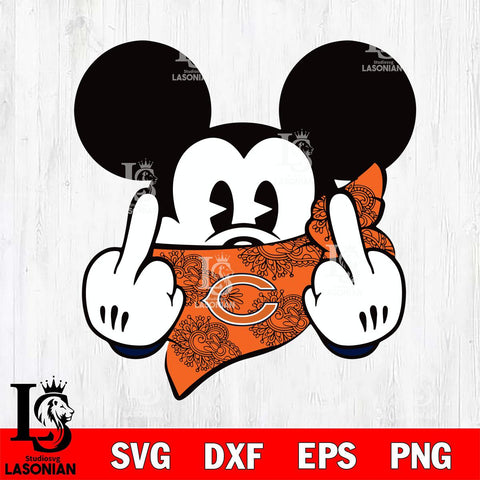 Chicago Bears mickey christmas 4 Svg Eps Dxf Png File, Digital Download, Instant Download