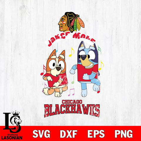 Chicago Blackhawks Bluey Bingo Svg Eps Dxf Png File, NHL svg, Digital Download, Instant Download