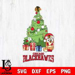 Chicago Blackhawks Bluey Chilli Christmas Tree Svg Eps Dxf Png File, Digital Download