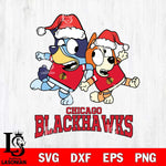 Chicago Blackhawks Bluey Christmas Holiday Svg Eps Dxf Png File, Digital Download