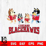 Chicago Blackhawks Bluey Dance Squats Svg Eps Dxf Png File, Digital Download, Instant Download