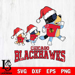 Chicago Blackhawks Bluey Family Christmas Svg Eps Dxf Png File, Digital Download