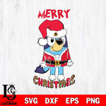 Chicago Blackhawks Bluey Merry Christmas Bluey Santa Claus Svg Eps Dxf Png File, Digital Download